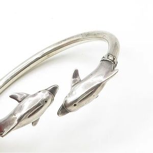Dolphin Sterling Silver Bracelet by Kabana Twin Dolphins